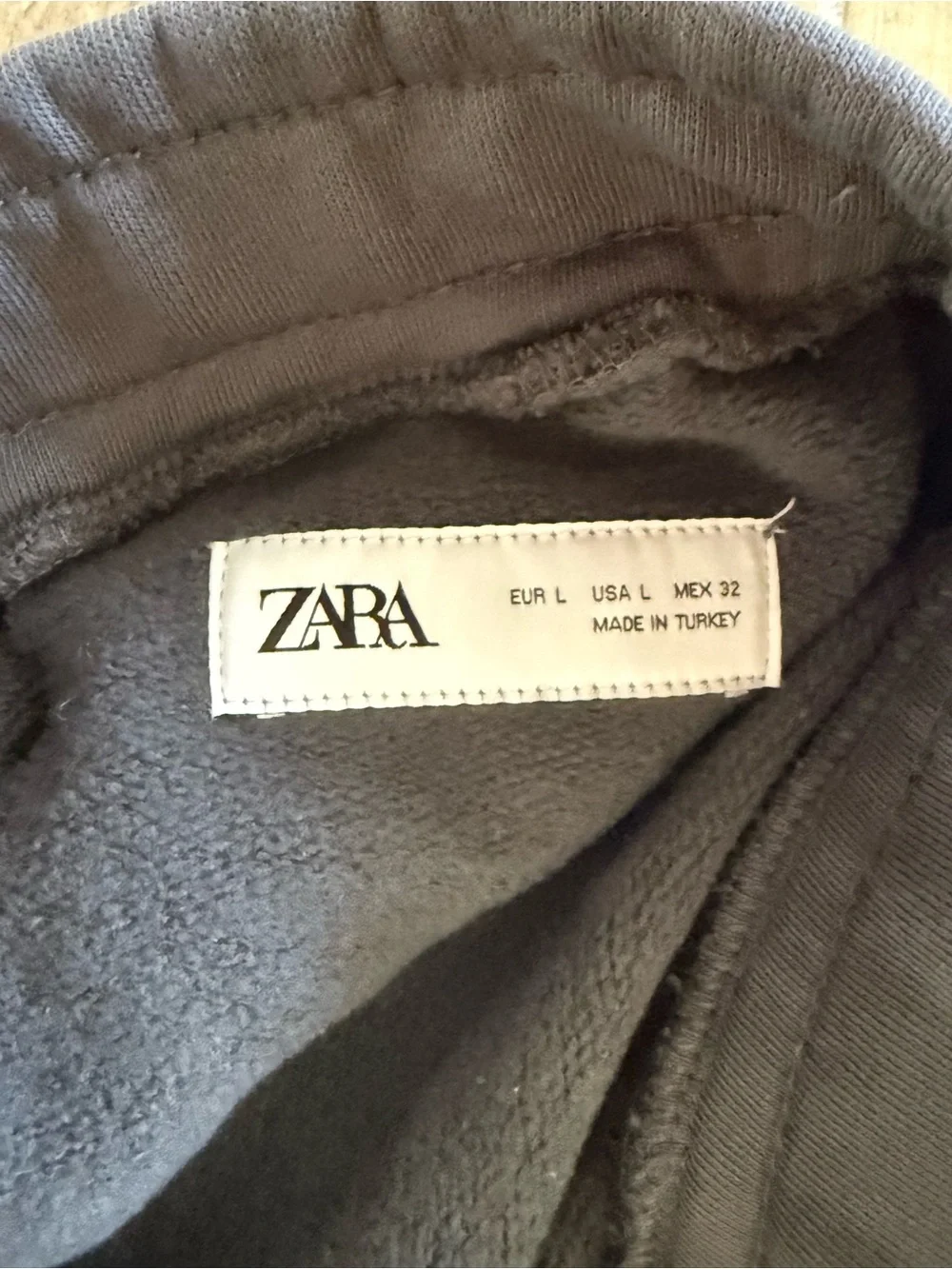 Zara Charcoal Drawstring Jogger Sweatpants with Cuffs - Picture 4 of 6